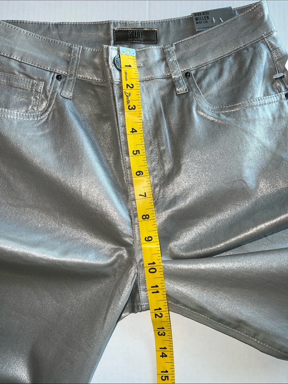 NWT Kut from the Kloth Miller High Rise Metallic Wide-Leg Pants Sz 2 - Picture 9 of 16